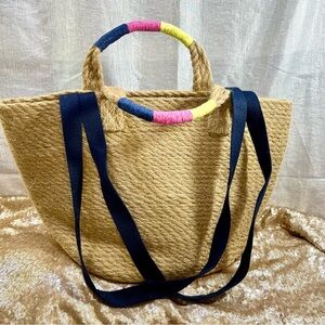 GAP Jute Basket Woven Market Summer Basket Beach Bag Shoulder Purse